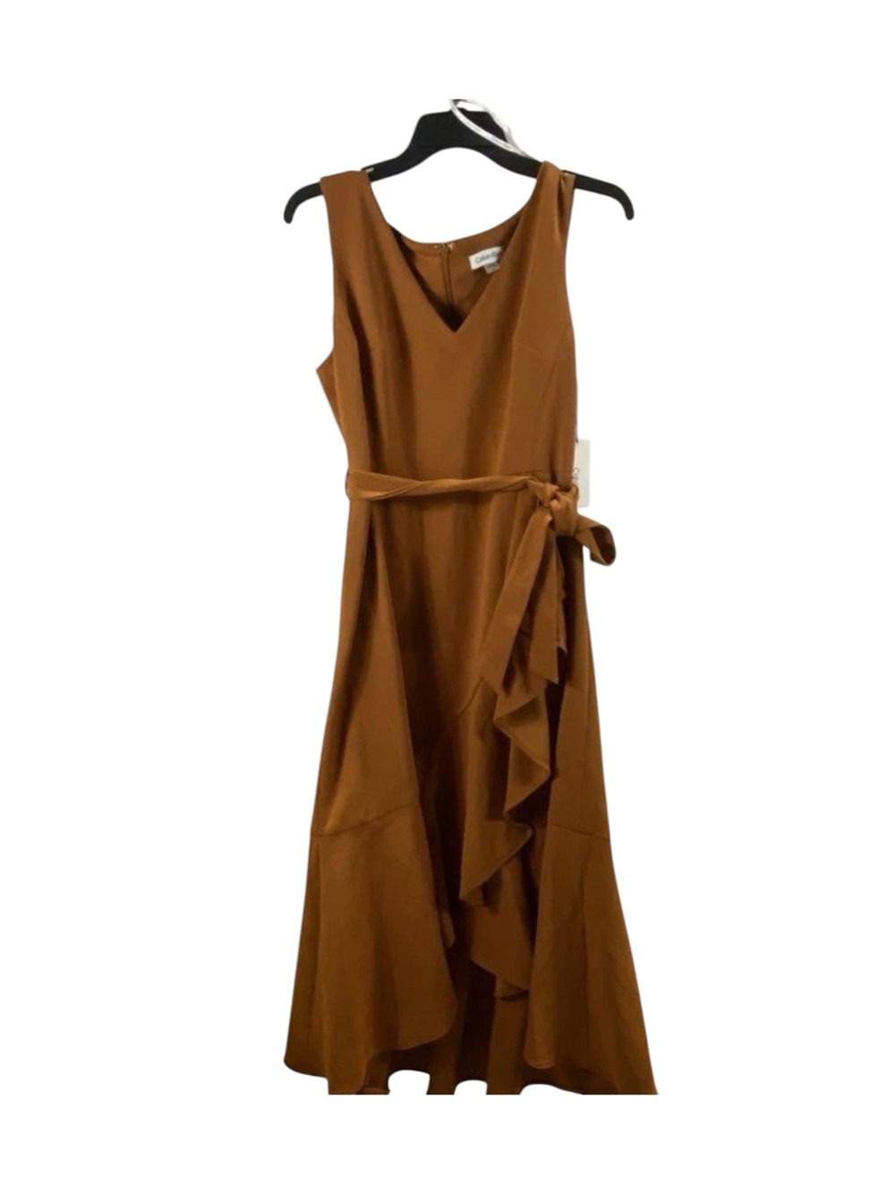 Calvin Klein Rust Brown Sleeveless Midi Dress